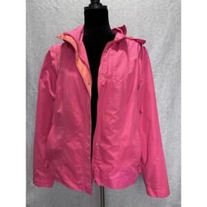 VINTAGE J Jill Jacket Removable Sleeves Hood Pink/Orange Winter Size Small women